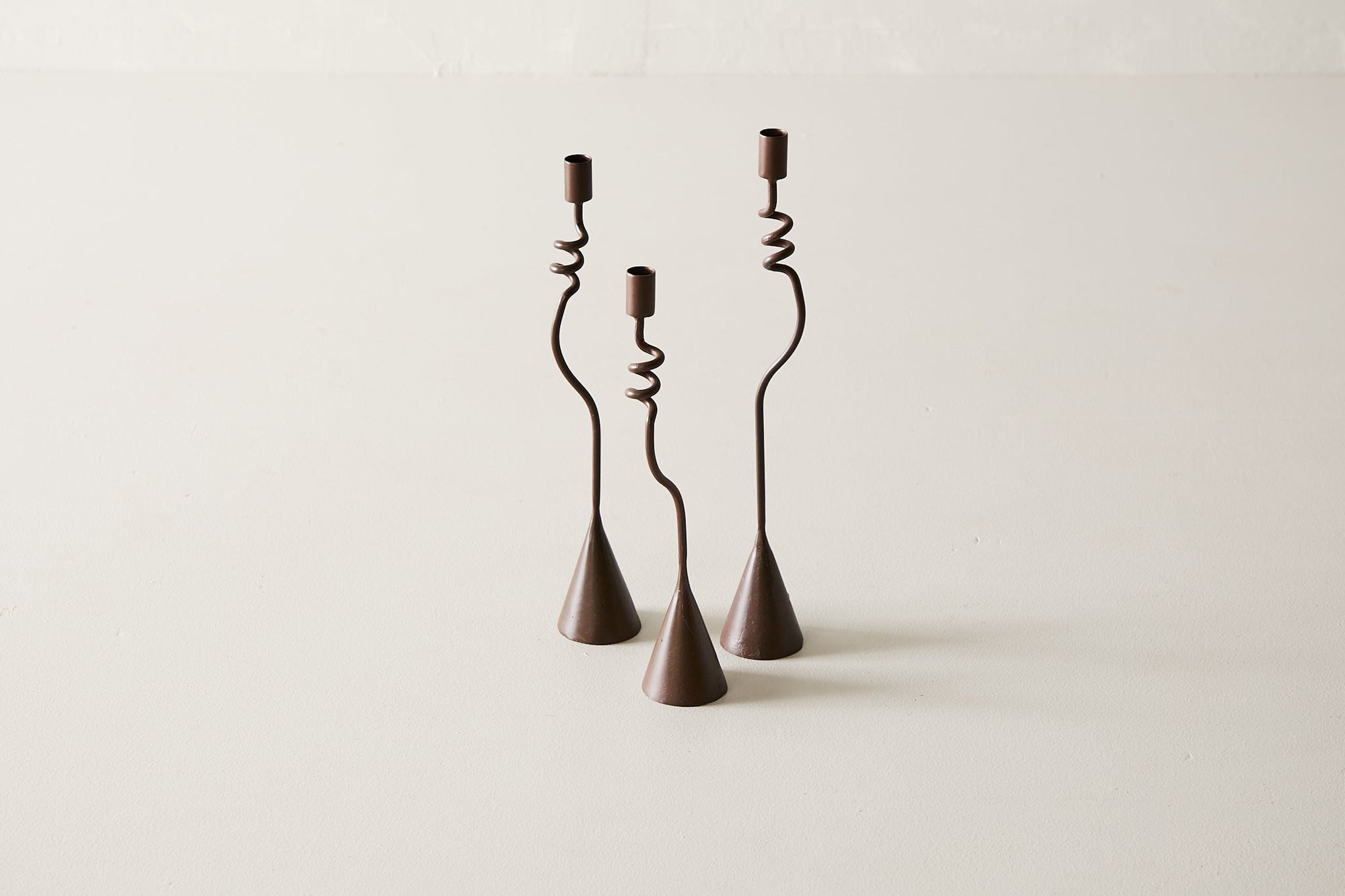 Set of three iron taper candle stand holders by Habitat Home and Garden