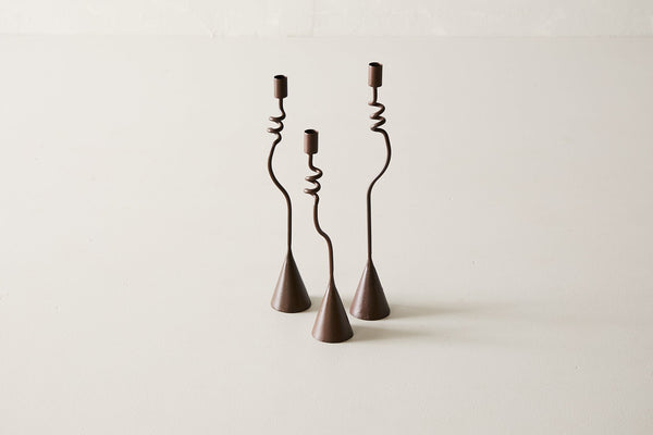 Twisted Iron Candle Stand Holder Set of Three 20