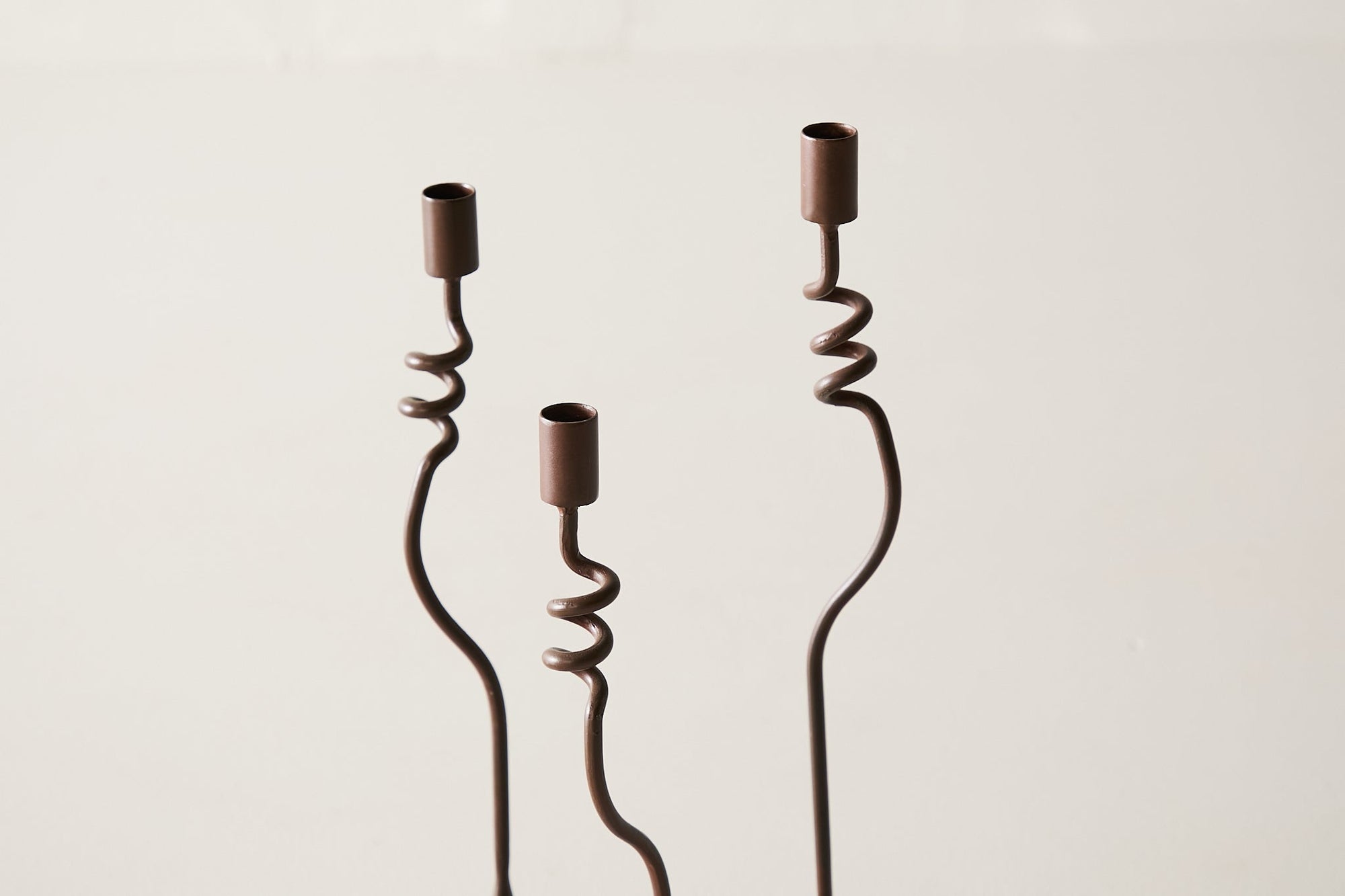 Set of three iron taper candle stand holders by Habitat Home and Garden