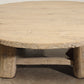 Reclaimed Poplar Wood Wooden Wound Coffee Table with Four Legs and 52" Diameter No. 10 Featuring Its Rich Patina