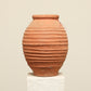 A one-of-a-kind rustic red Turkish vintage vase pot without a handle, crafted from terra cotta clay, this piece showcases timeless quality and antique craftsmanship, adding a unique touch of history to your space