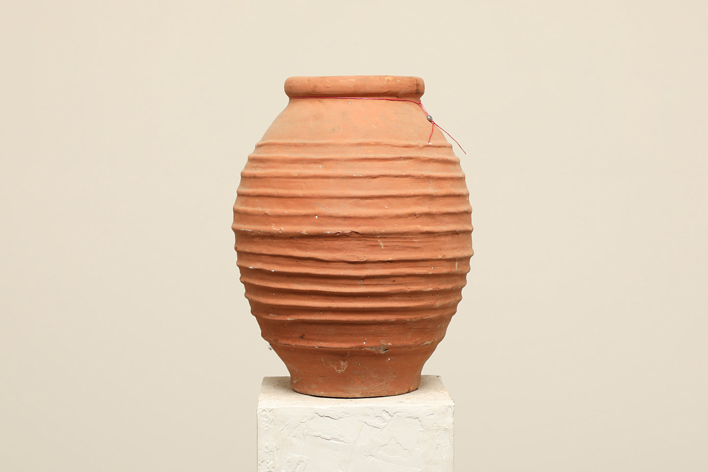 A one-of-a-kind rustic red Turkish vintage vase pot without a handle, crafted from terra cotta clay, this piece showcases timeless quality and antique craftsmanship, adding a unique touch of history to your space