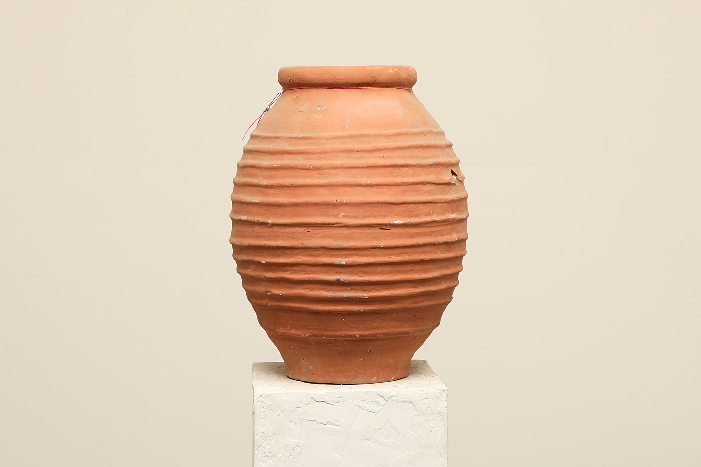 A one-of-a-kind rustic red Turkish vintage vase pot without a handle, crafted from terra cotta clay, this piece showcases timeless quality and antique craftsmanship, adding a unique touch of history to your space
