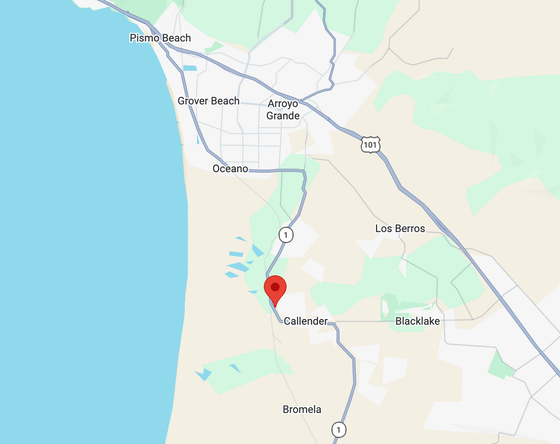 Map to the Habitat warehouse in Arroyo Grande