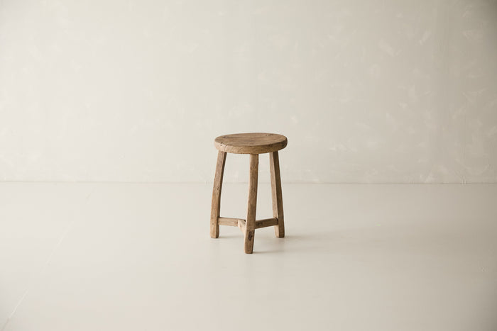 Vintage Solid Elm Cobbler Stool - Circa 1955 No. J10