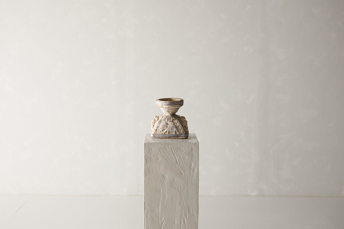 Vintage Carved Seeder Candle Stand