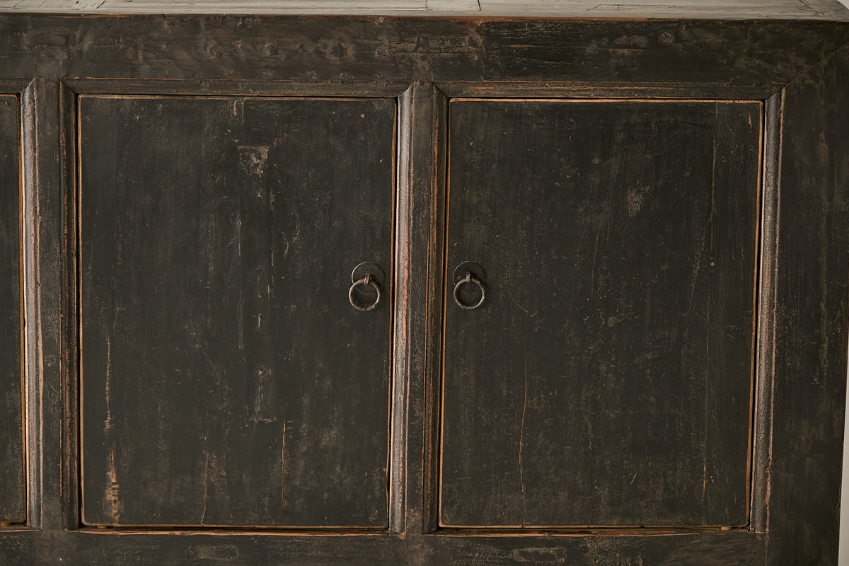 Vintage Black 4-Door Elm Sideboard AH.134 - Circa 1925