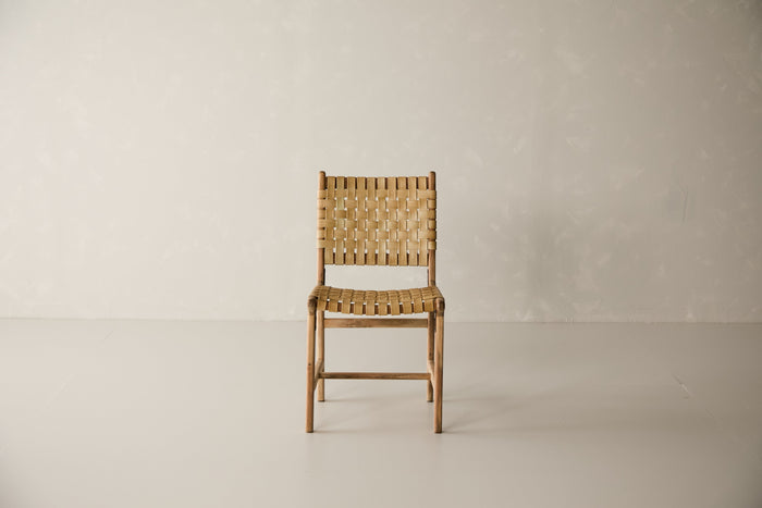 Trellis Dining Chair - Tan Leather