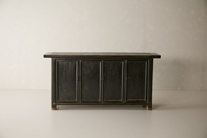 Vintage 4-Door Black Pine Sideboard - Circa 1925