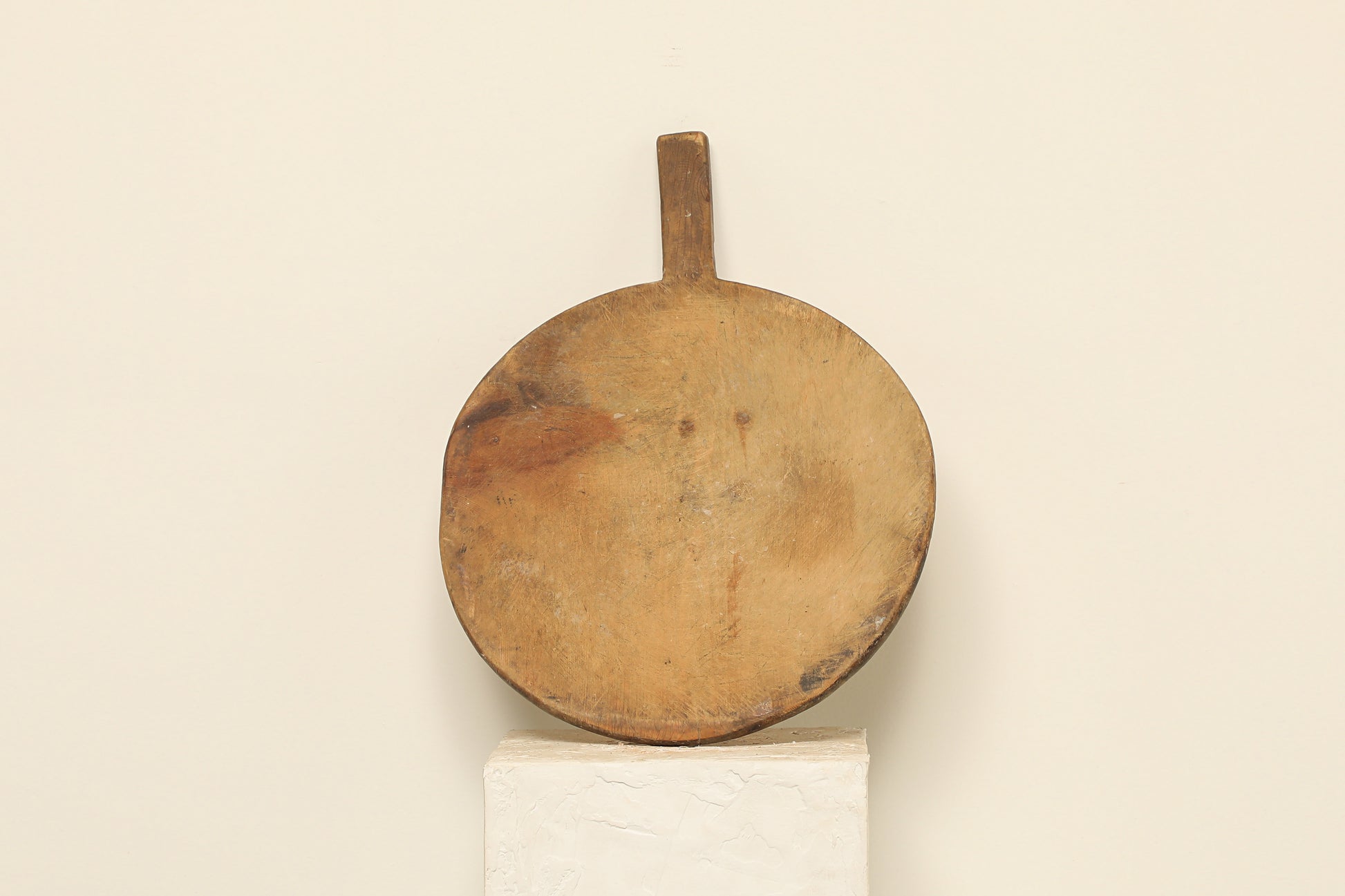Vintage Bread Board XX elevate your home with a 17x1x22 vintage wood round bread board—rustic charm, rich patina, and timeless decor perfect for walls, shelves, or countertops.