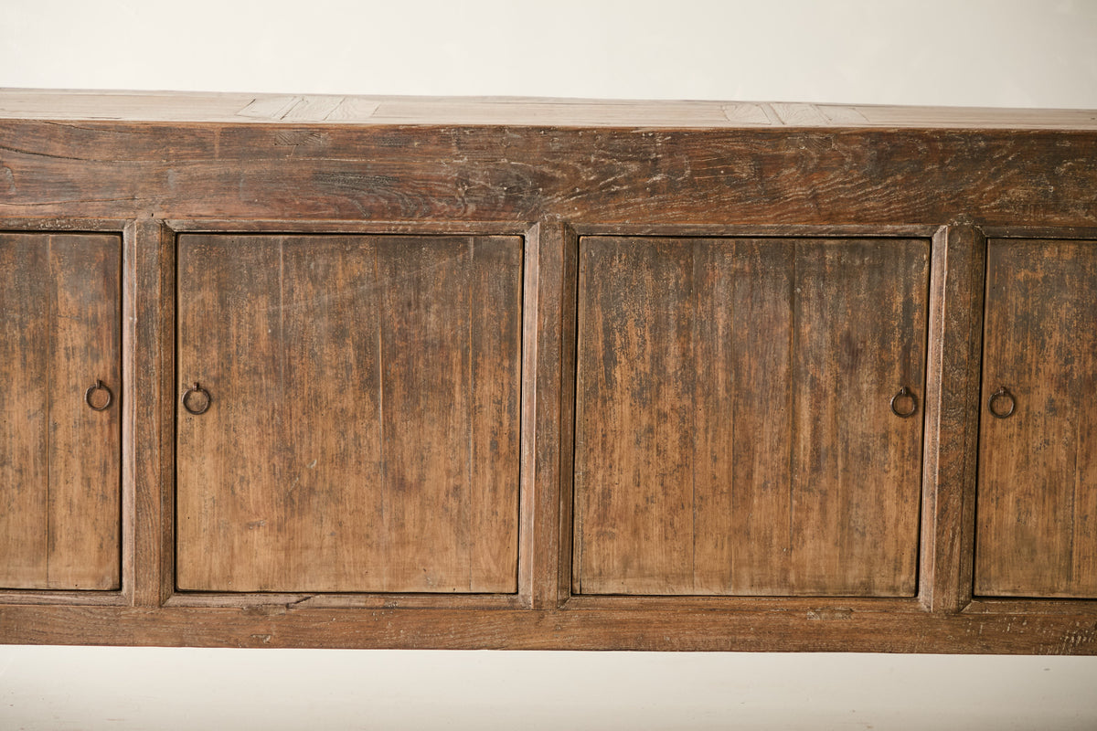 Vintage Solid Elm 4-Door Sideboard - Circa 1935 No. J62