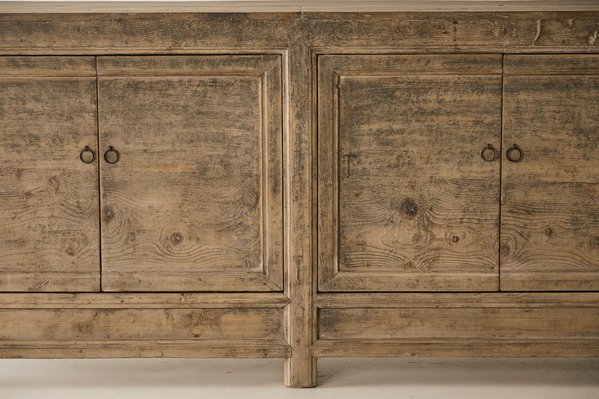 Antique Solid Poplar 4-Door Sideboard - Circa 1905 No. J81