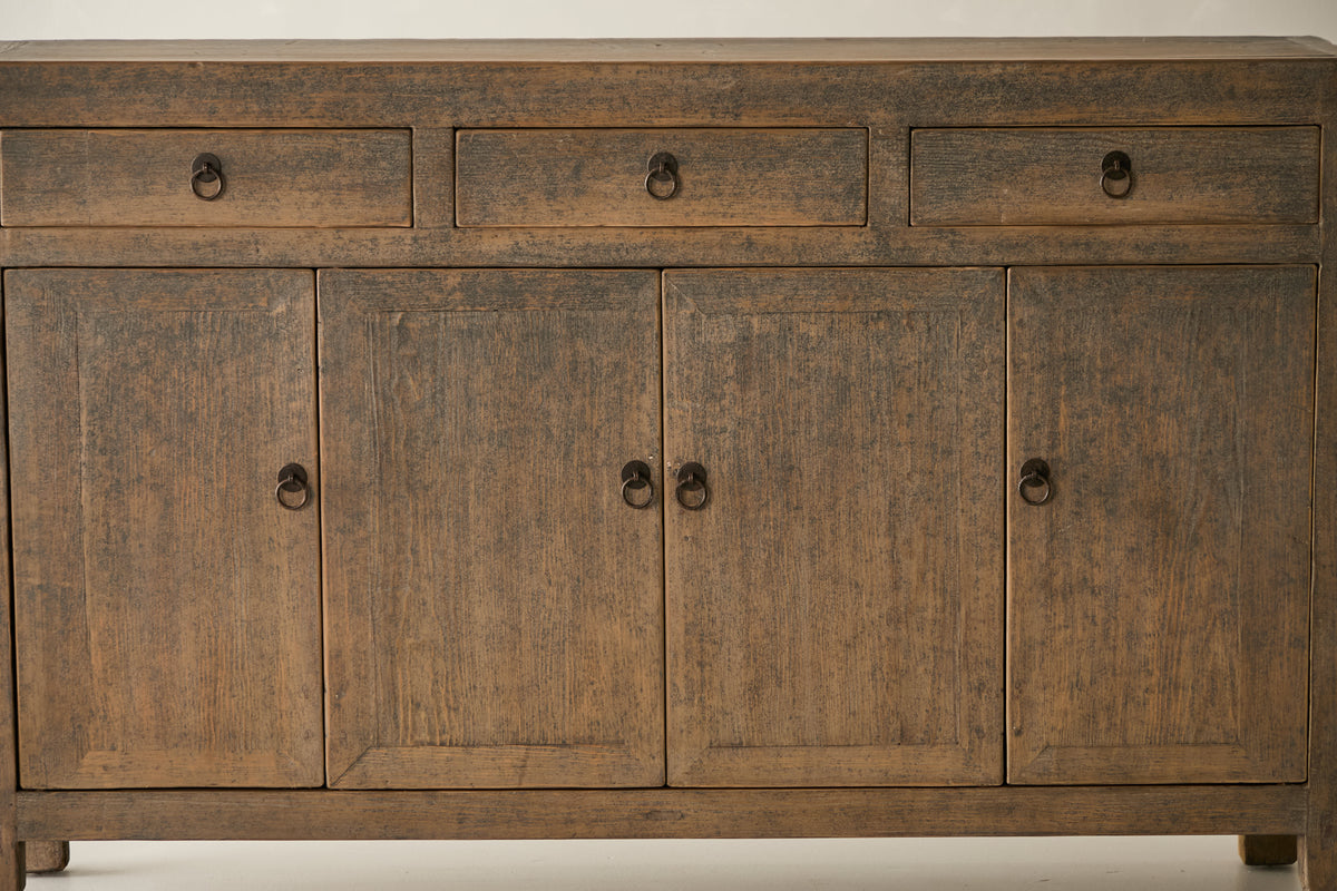 Vintage Solid Pine 4-Door Sideboard - Circa 1945 No. J87