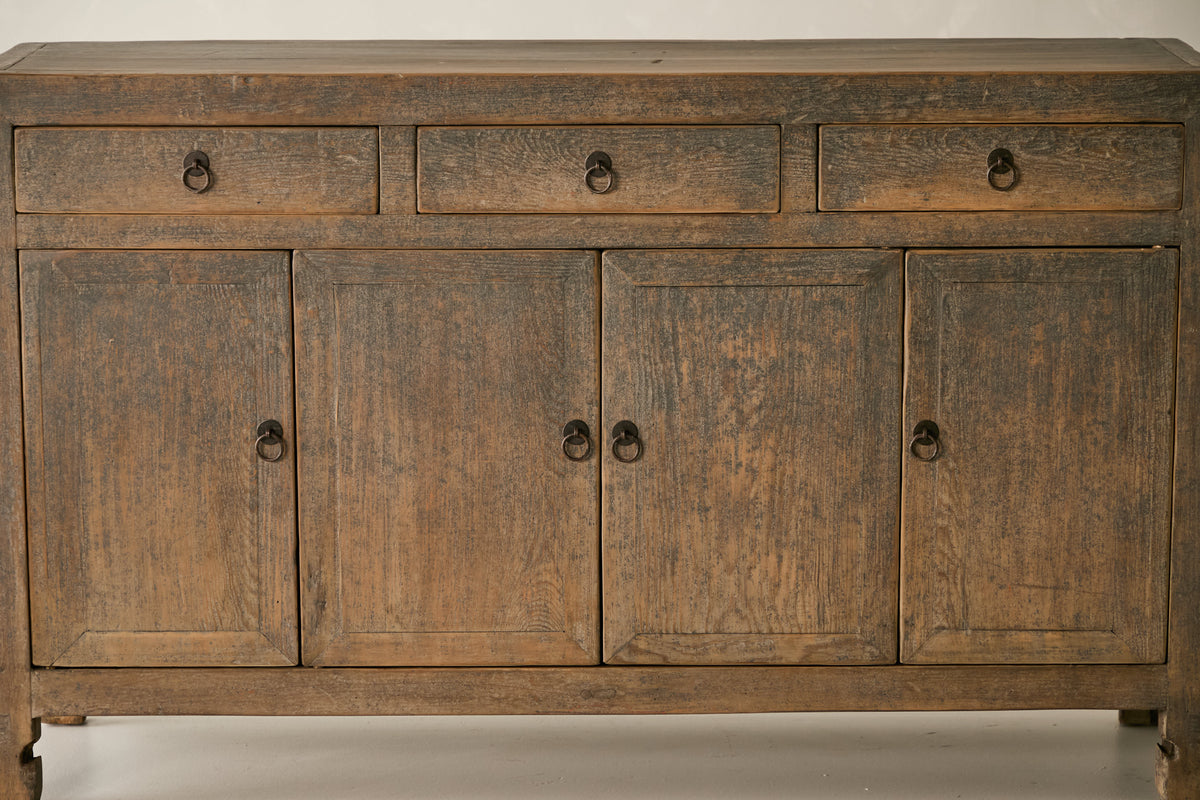 Vintage Solid Pine 4-Door Sideboard - Circa 1945 No. J88