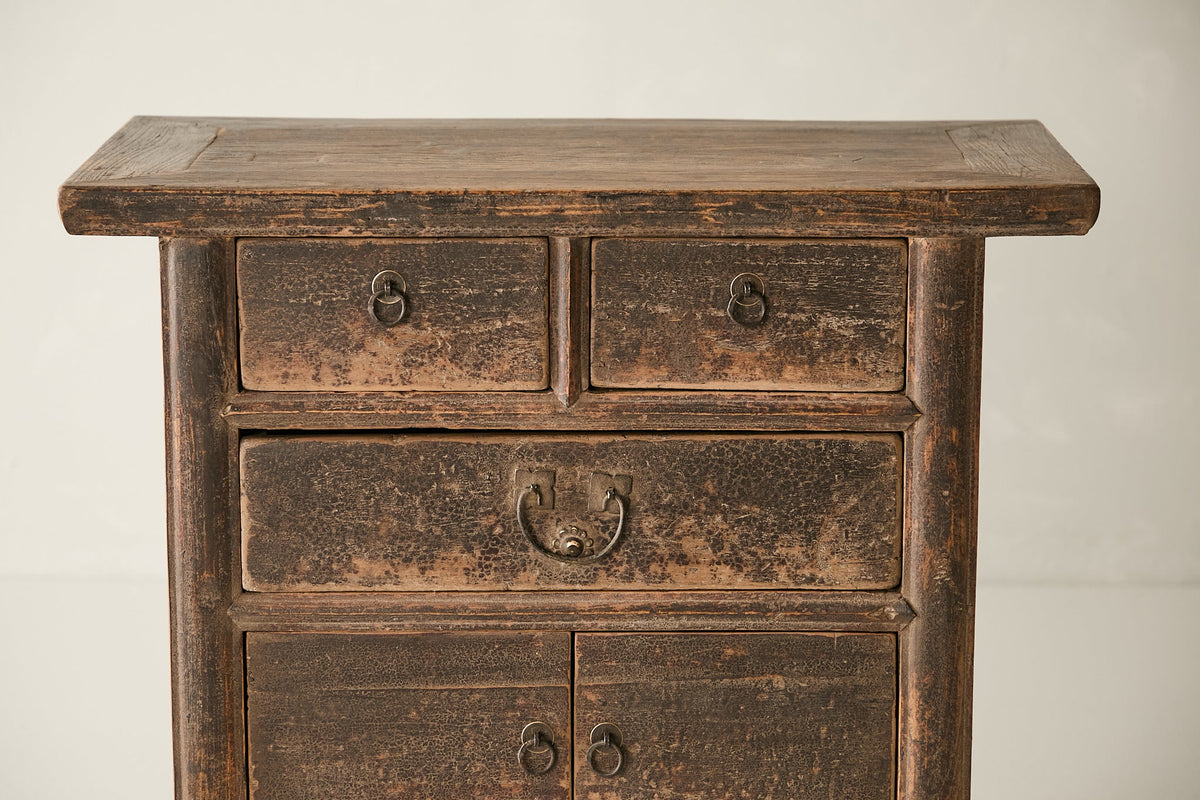 Vintage Elm Distressed Black Sideboard - Circa 1925 No. M34