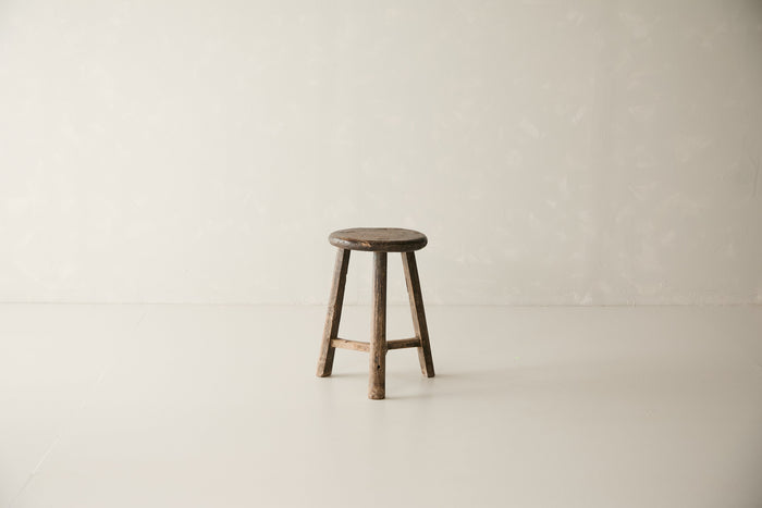 Vintage Solid Elm Cobbler Stool - Circa 1955 No. JJ2