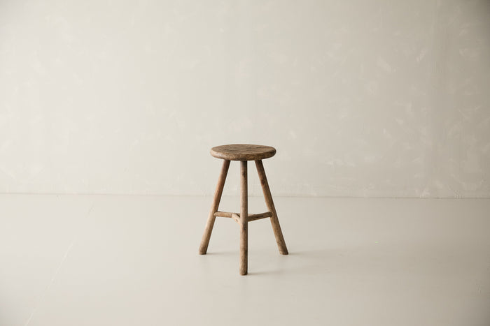 Vintage Solid Elm Cobbler Stool - Circa 1955 No. JJ4