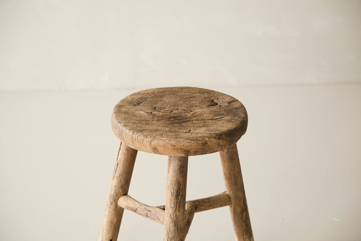 Vintage Solid Elm Cobbler Stool - Circa 1955 No. JJ7