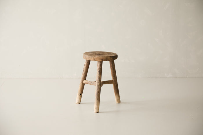 Vintage Solid Elm Cobbler Stool - Circa 1955 No. JJ7