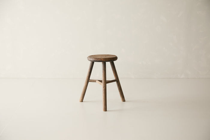 Vintage Solid Elm Cobbler Stool - Circa 1955 No. JJ8