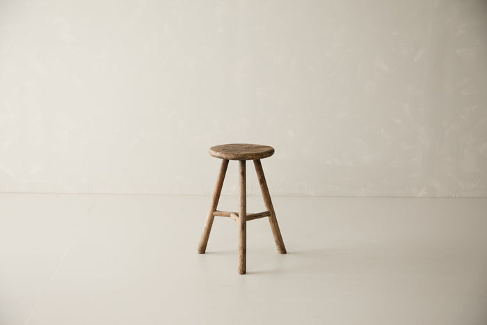 Vintage Solid Elm Cobbler Stool - Circa 1955 No. JJ4