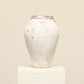 A one-of-a-kind white Turkish vintage vase pot without a handle, crafted from terra cotta clay, this piece showcases timeless quality and antique craftsmanship, adding a unique touch of history to your space