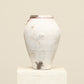 A one-of-a-kind white Turkish vintage vase pot without a handle, crafted from terra cotta clay, this piece showcases timeless quality and antique craftsmanship, adding a unique touch of history to your space