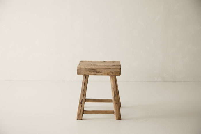 Vintage Solid Elm Ranch Stool - Circa 1955 No. K13