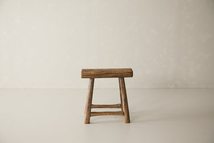 Vintage Solid Elm Ranch Stool - Circa 1955 No. K18