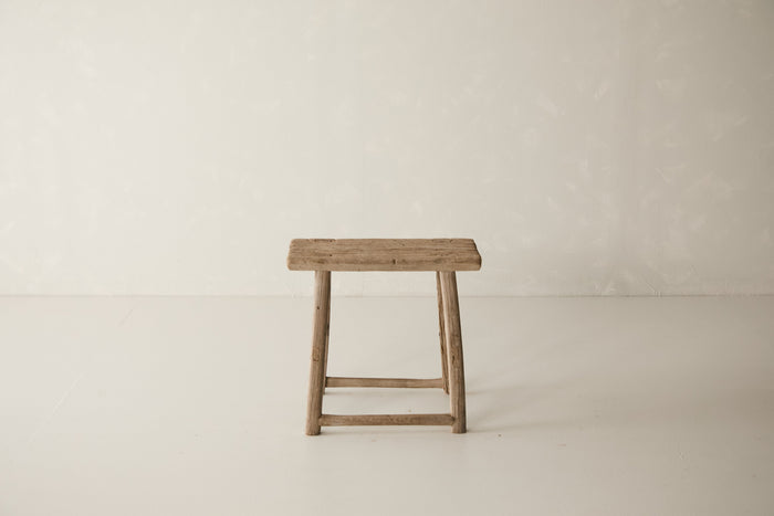 Vintage Solid Elm Ranch Stool - Circa 1955 No. K20