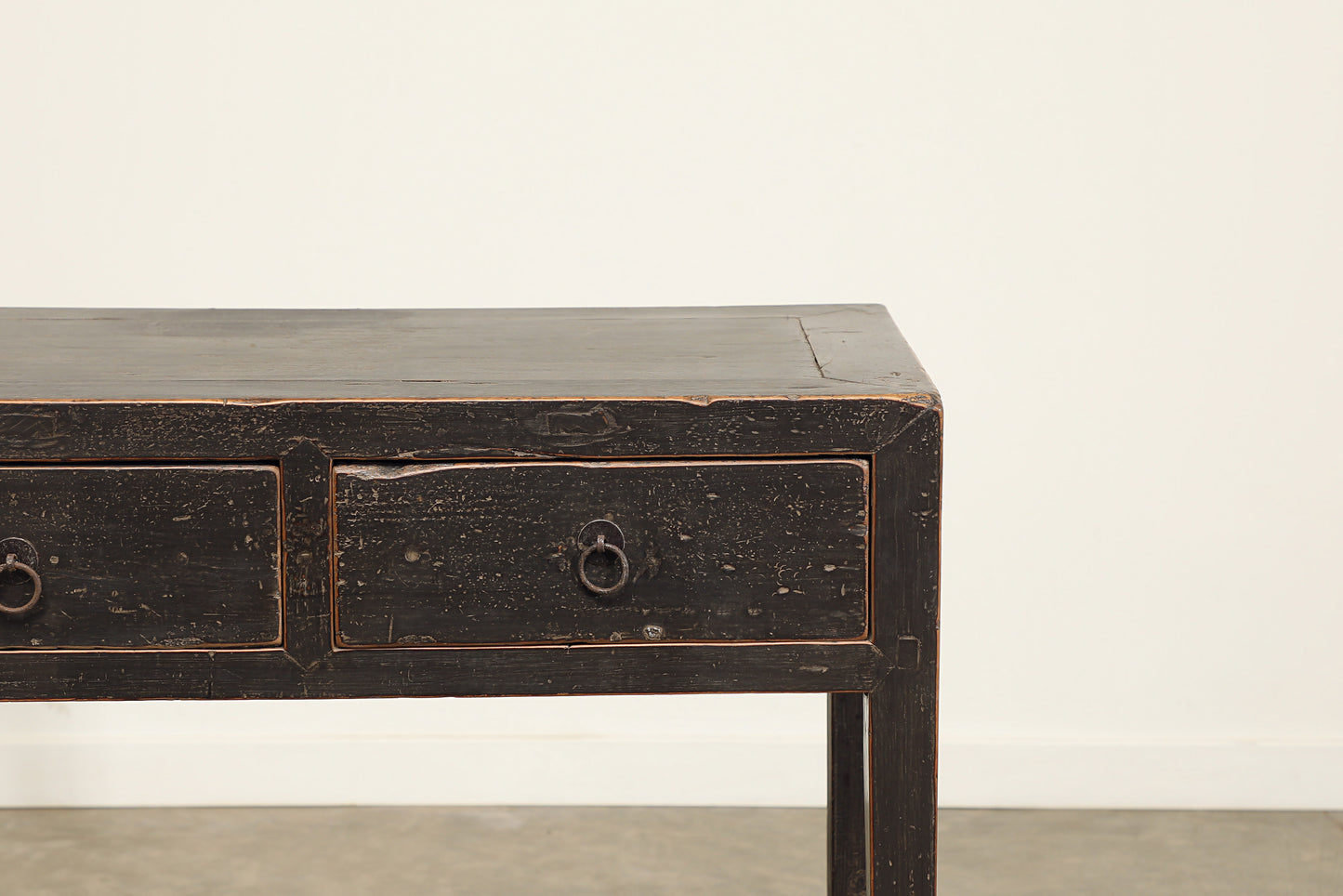 Vintage 2 Drawer Elm Console - Circa 1945