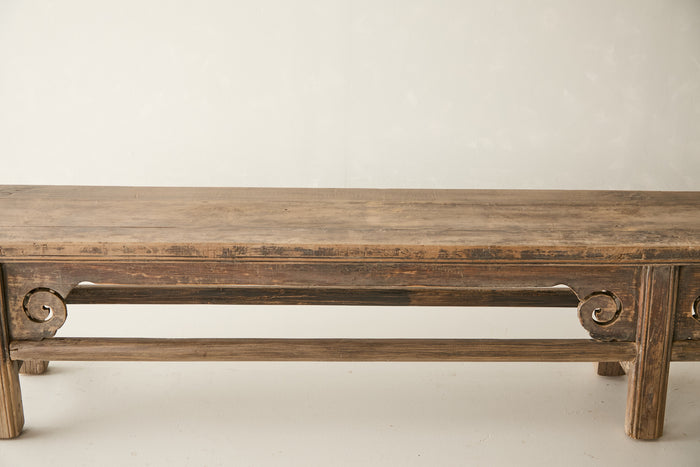 Antique Solid Elm Bench - Circa 1925 No. J2