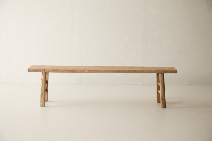 Vintage Solid Elm Bench - Circa 1965 No. J03