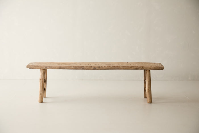 Vintage Solid Elm Bench - Circa 1965 No. J04