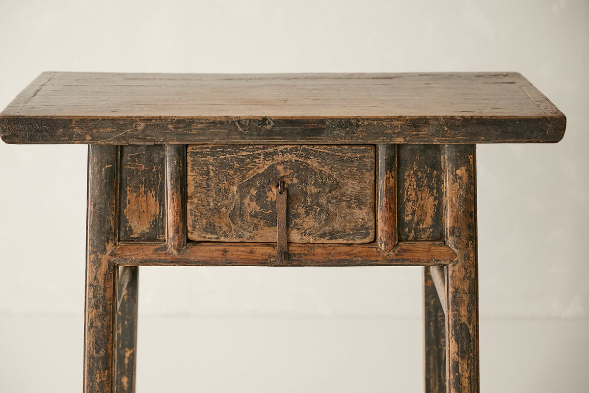 Vintage Elm Single-Drawer Console - Circa 1925 No. M27