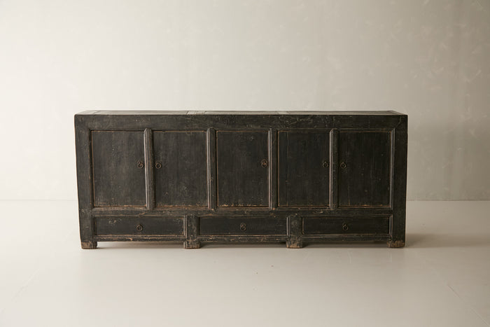 Antique Solid Elm 5-Door Sideboard - Circa 1925 No.J11