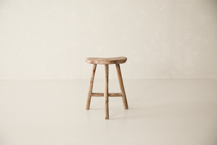 Vintage Solid Elm Saddle Stool - Circa 1955 No. JJ1