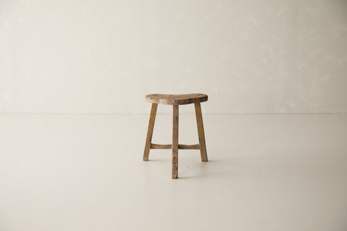 Vintage Solid Elm Saddle Stool - Circa 1955 No. K17