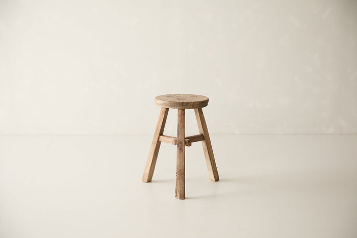 Vintage Solid Elm Cobbler Stool - Circa 1955 No. J22