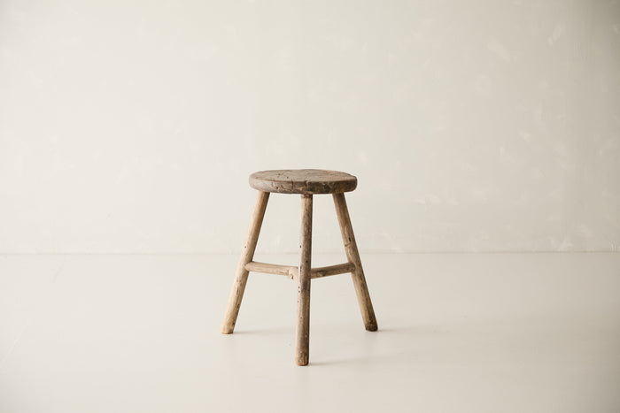 Vintage Solid Elm Cobbler Stool - Circa 1955 No. J26