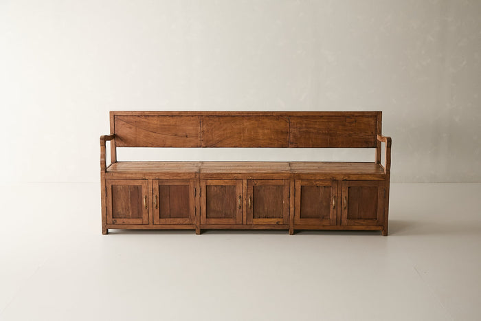 Vintage Teak Bench with Storage