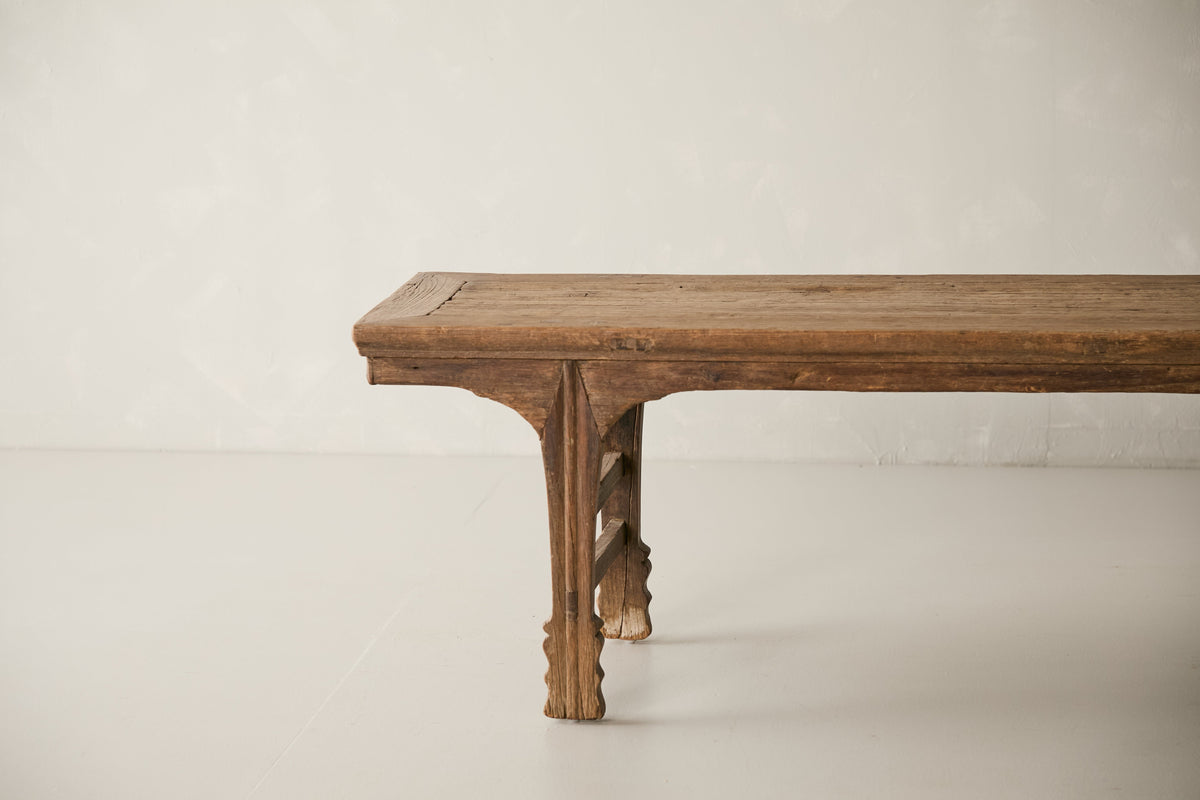 Antique Solid Elm Bench - Circa 1915 No. J17