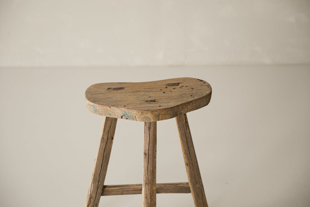 Vintage Solid Elm Saddle Stool - Circa 1955 No. K10