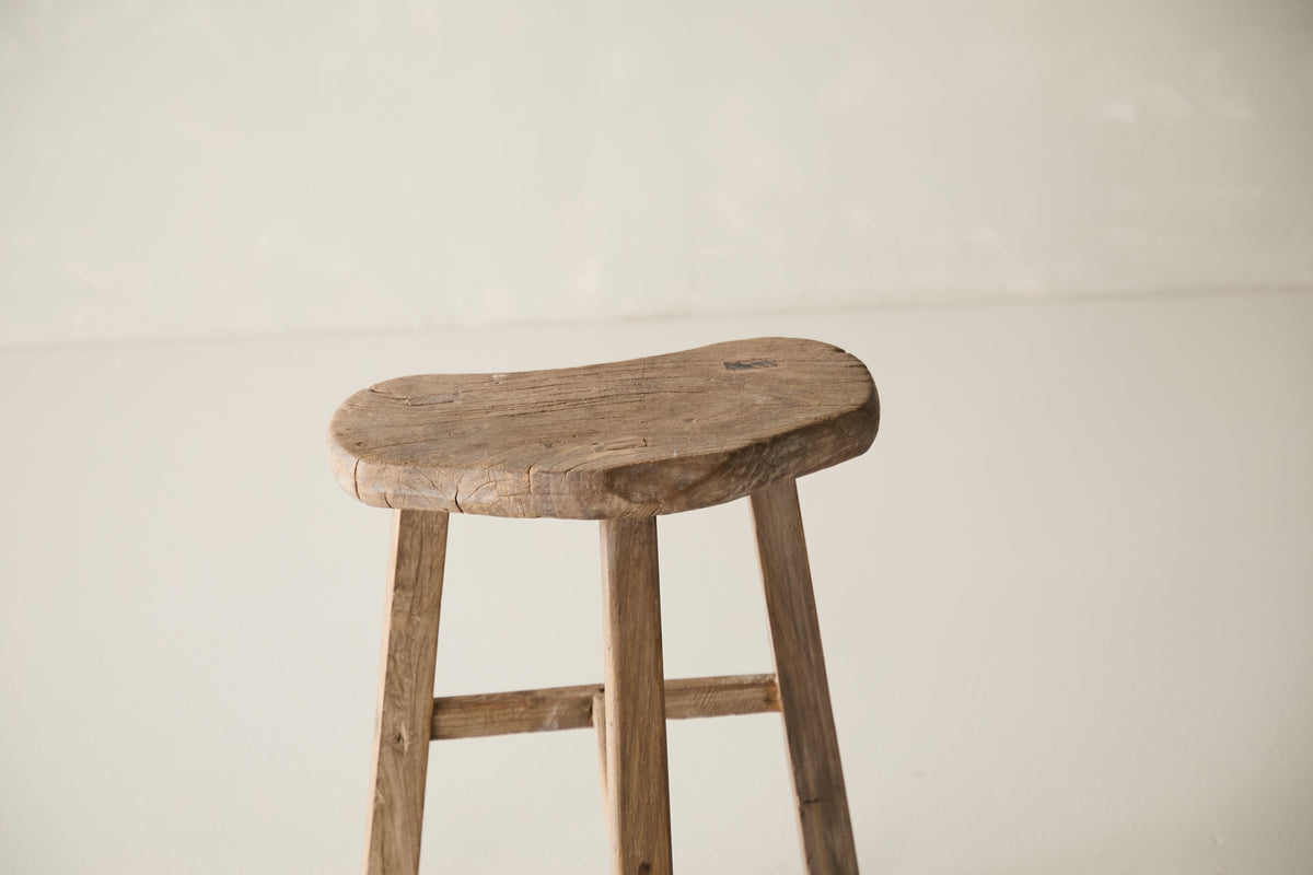 Vintage Solid Elm Saddle Stool - Circa 1955 No. K15