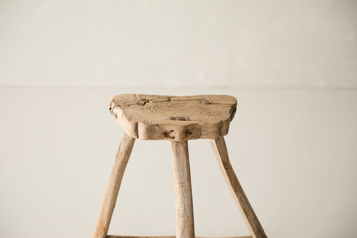 Vintage Solid Elm Saddle Stool - Circa 1955 No. K16