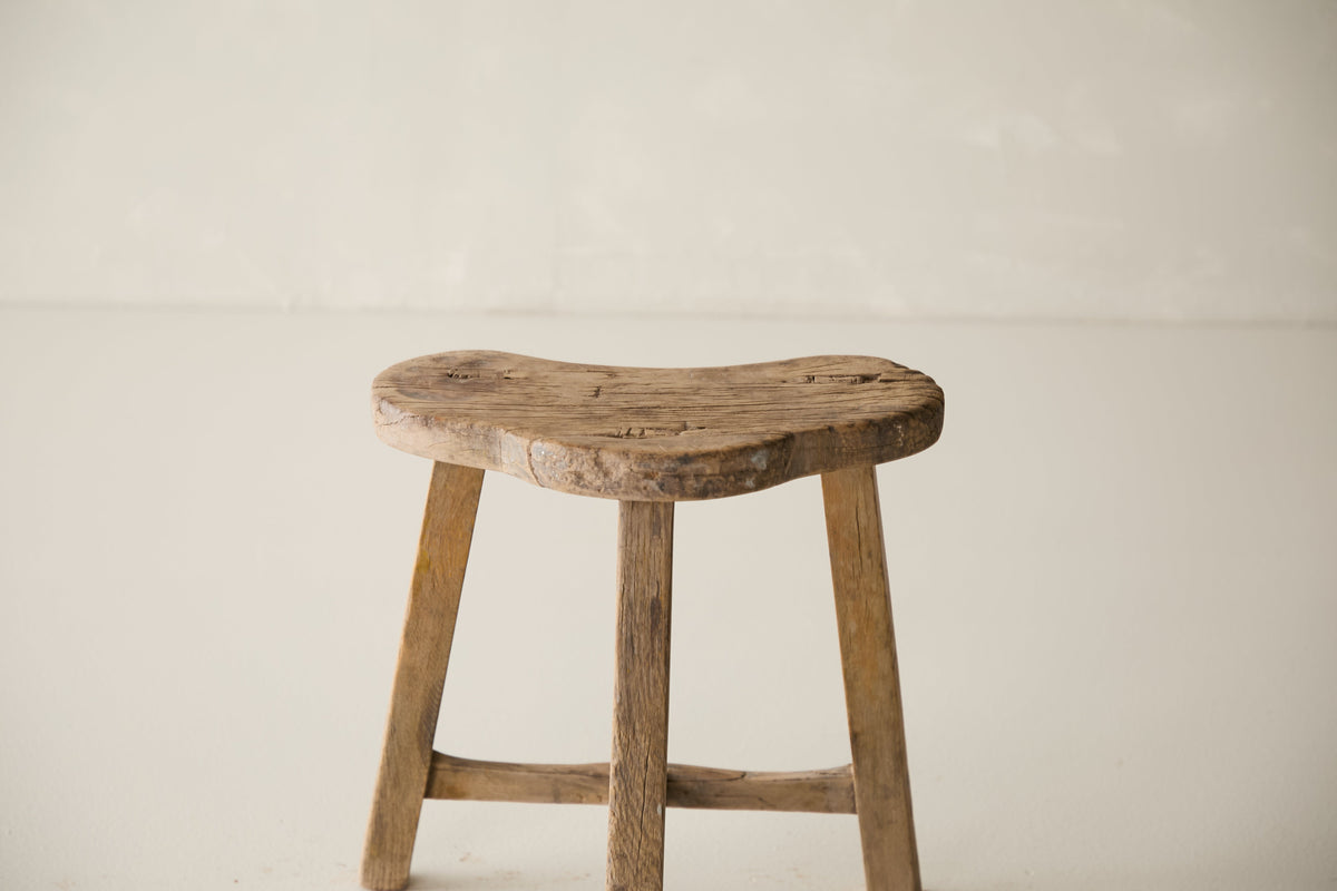 Vintage Solid Elm Saddle Stool - Circa 1955 No. K17