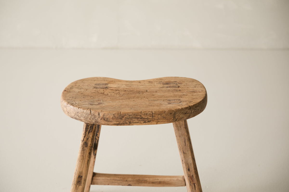 Vintage Solid Elm Saddle Stool - Circa 1955 No. K19