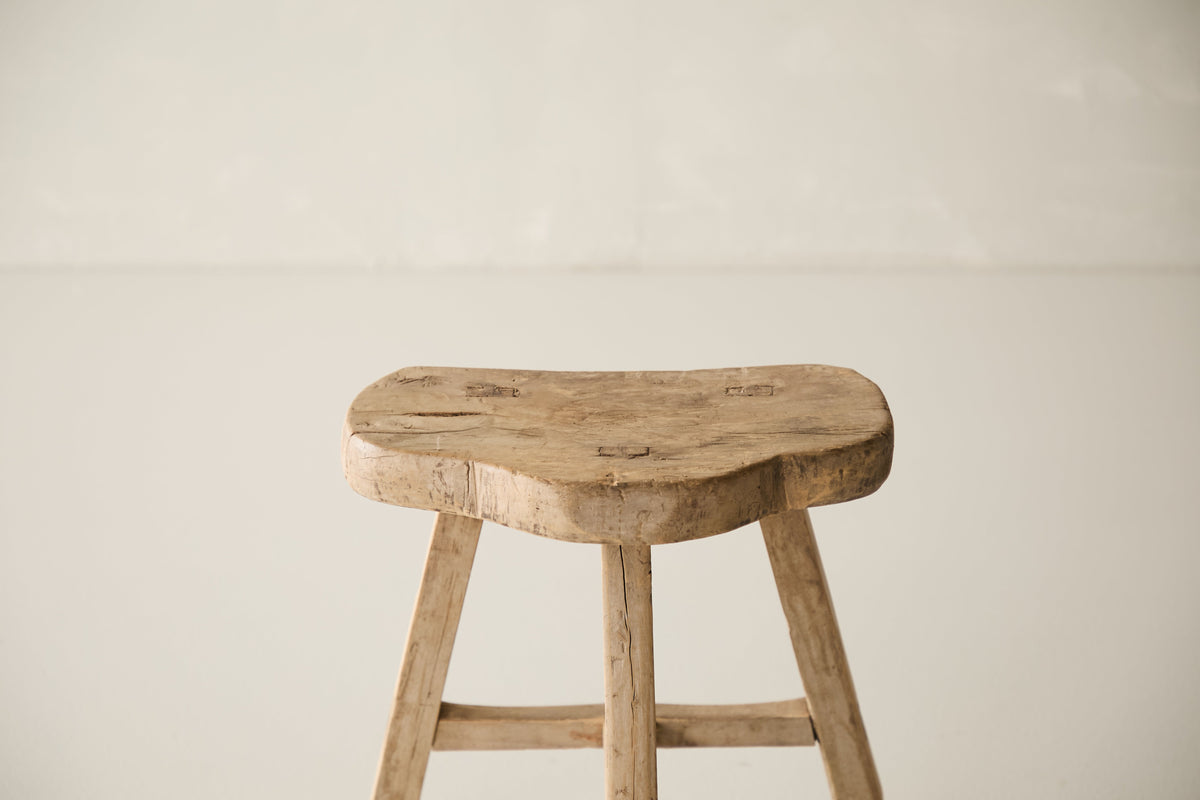 Vintage Solid Elm Saddle Stool - Circa 1955 No. K20