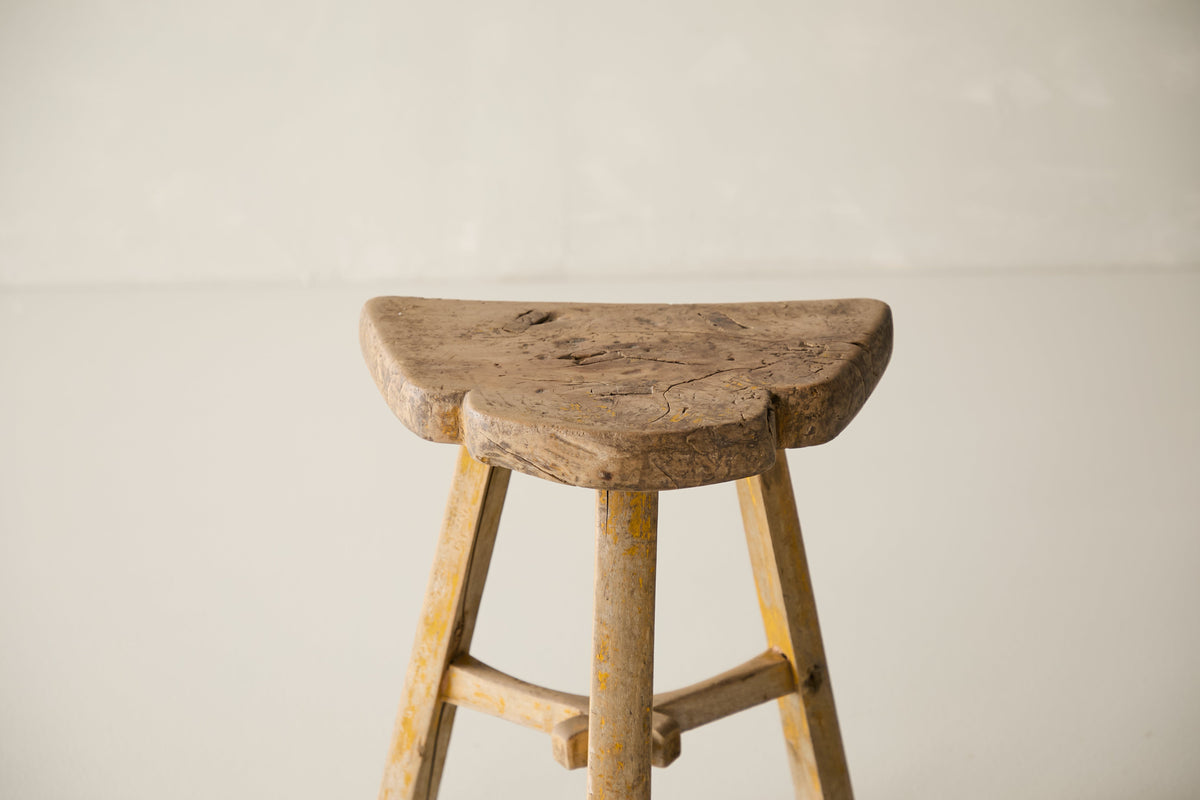 Vintage Solid Elm Saddle Stool - Circa 1955 No. K25