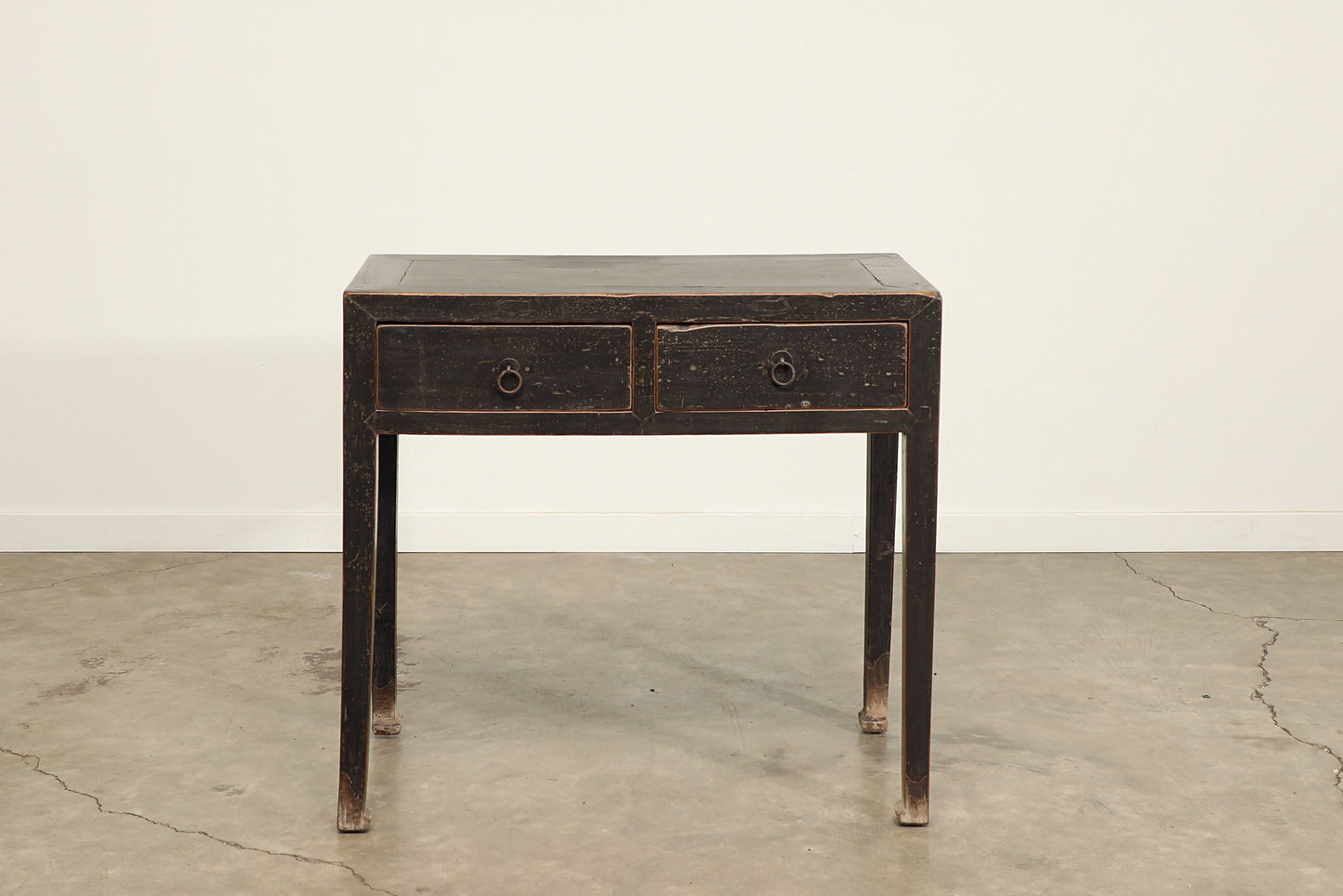 Vintage 2 Drawer Elm Console - Circa 1945